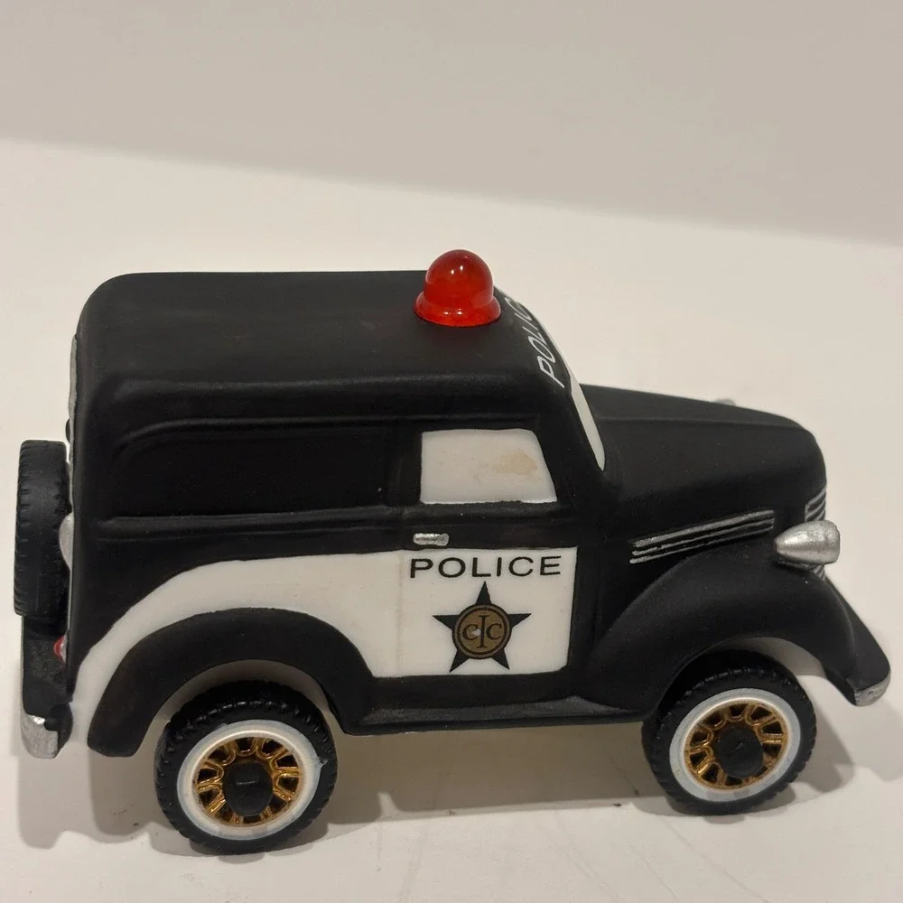 Department 56 Snow Village Police Car CIC 56 Black White Vintage Accessory